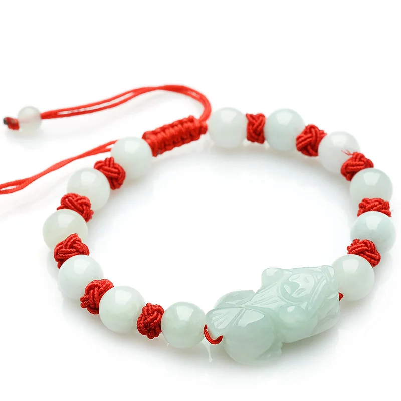 Нефритовый браслет из натурального нефрита A goods плетеный на протяжении этой