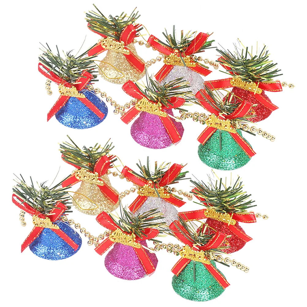 

12 шт., декоративные подвесные колокольчики для новогодней ёлки