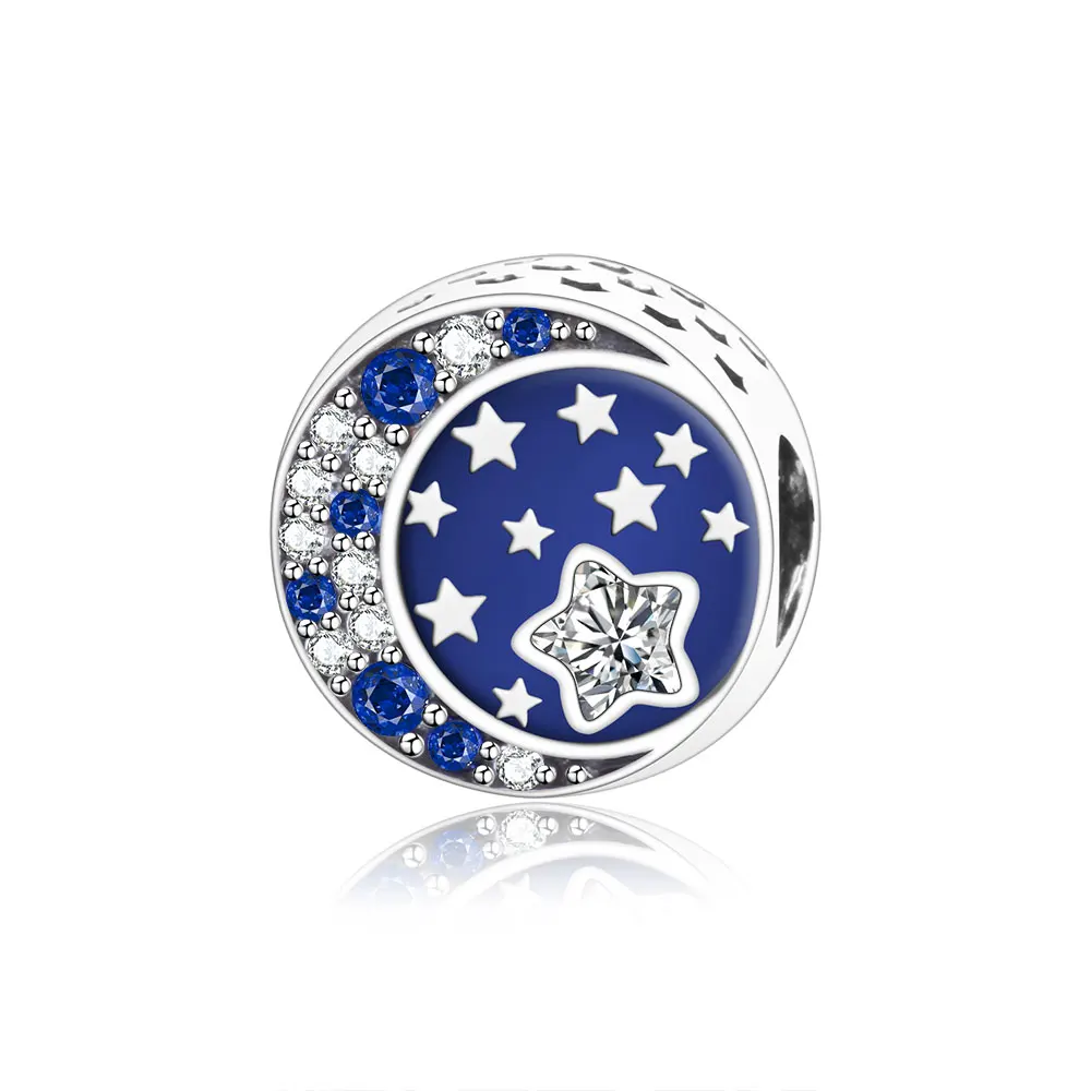 Цена оптовой продажи 925 стерлингового серебра и голубые эмалированные подвески в