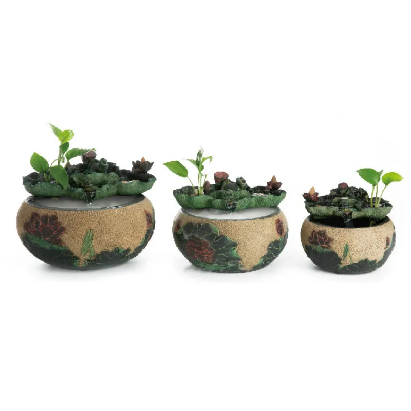 

Handmade Chinese Style Fountain Water Decoration Living Room Office Desk Surface Panel Decoration FishTank Indoor Waterscape