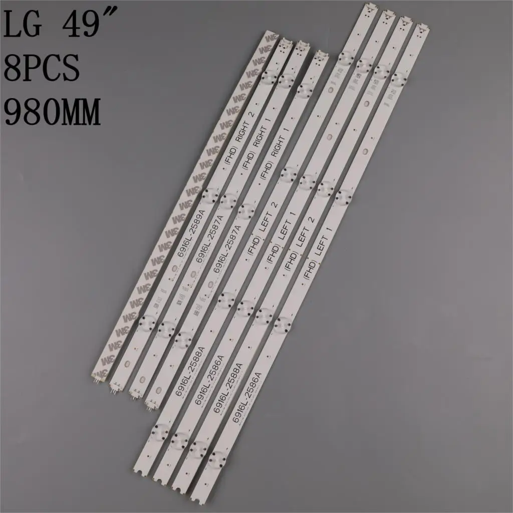 NEW 8 PCS/set LED backlight strip bar for 6916L-2586A 6916L-2587A 6916L-2588A 6916L-2589A LC490DUE FJ M1 49LH604V LC490DUE (FJ)