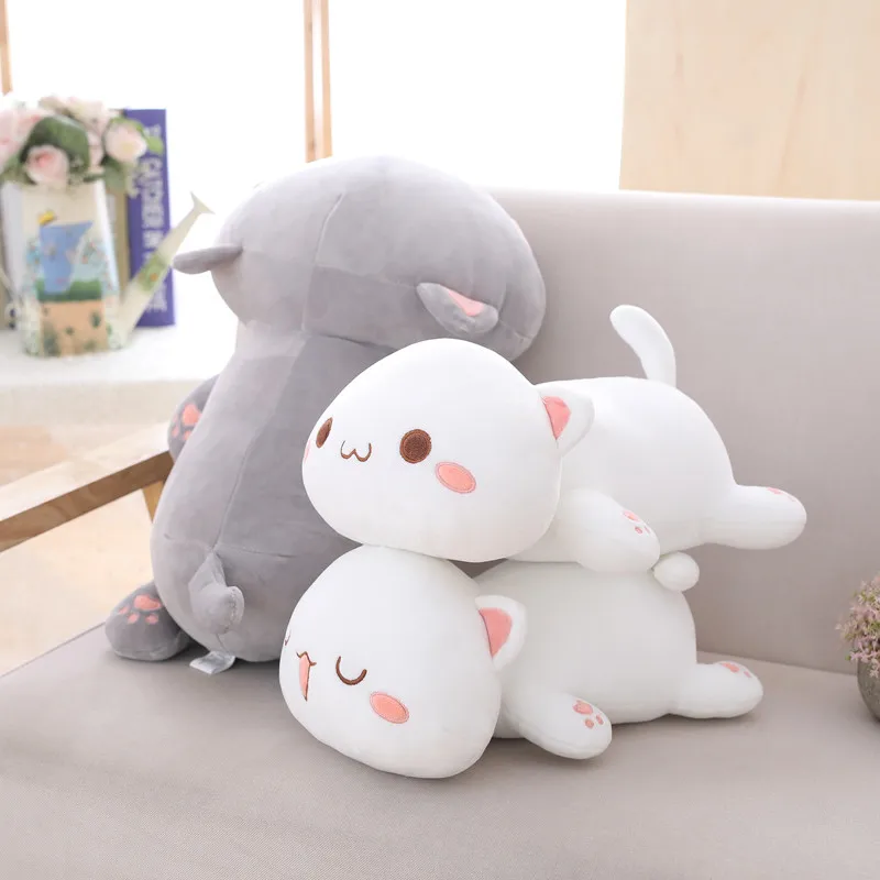 Kawaii Лежащая кошка плюшевые игрушки Мягкая Милая кукла милая подушка в виде