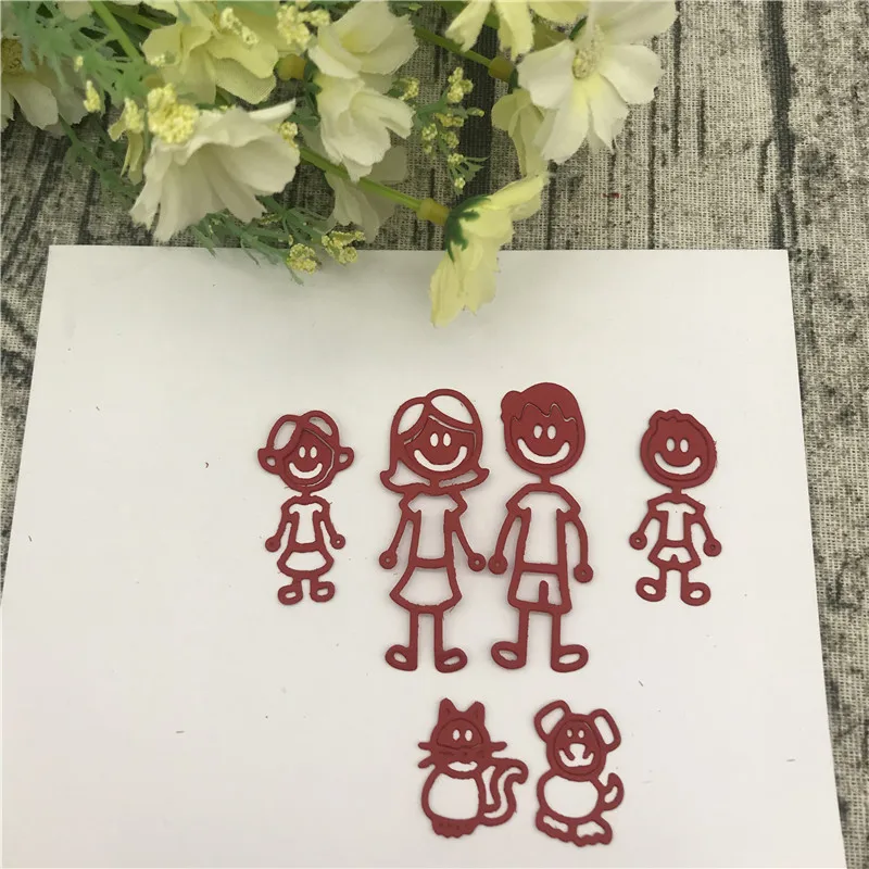 Семья членов металлический Трафаретный вырубной Штамп для DIY Скрапбукинг альбом