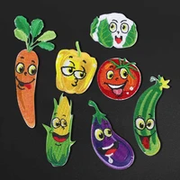 fruit and vegetable cartoon image embroidery cloth stickers diy decoration childrens clothes hat backpack accessories iron on