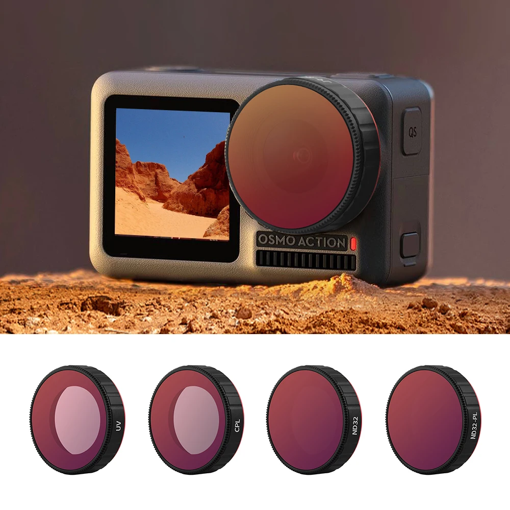 Фильтр для объектива DJI OSMO Action CPL UV ND 4 8 16 32 ND4 PL ND8 ND16 ND32 набор аксессуаров экшн