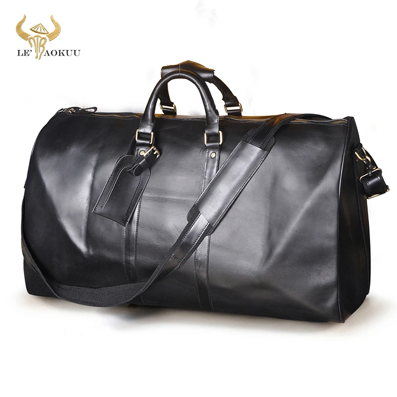 

New Original Leather Large Capacity Designer Duffle Gym Travel Luggage Bag For Men Vintage Male Suitcase Messenger Tote Bag 3264