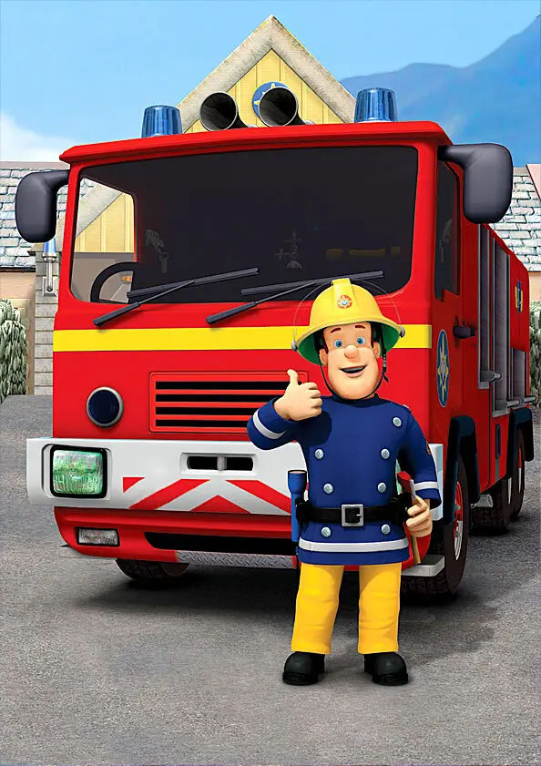 Плакат Fireman Sam и his Fire Engine картины маслом на холсте искусство печать стене для