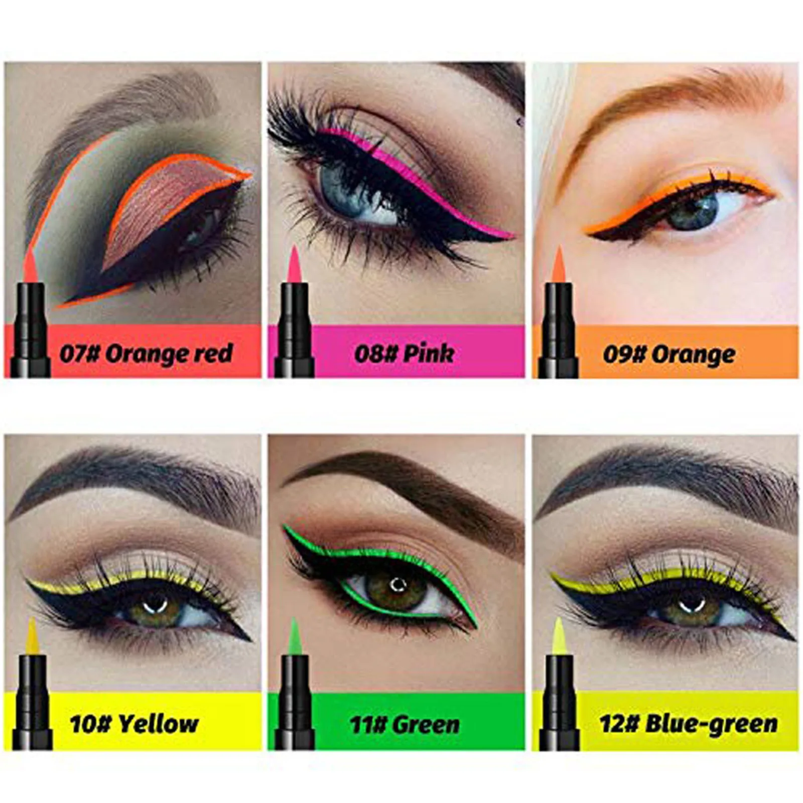 

HAICAR Eyeliner 12PCS Eyeliner pencil Long-lasting eye pencil Matte Color Eyeliner Of Natural Long Lasting Waterproof Eyeliner