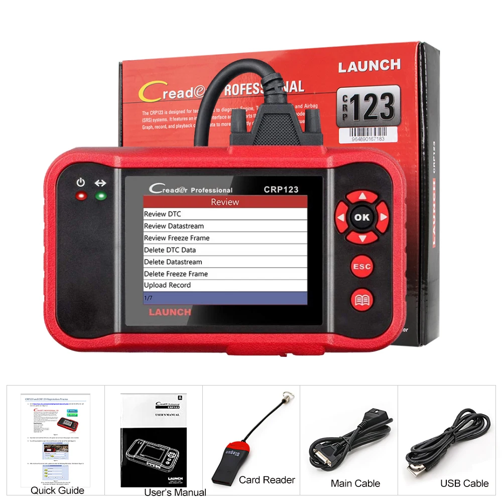 

LAUNCH X431 CRP123 obd2 scanner auto code reader Engine/ABS/SRS/Transmission Diagnostic Tool for cars free update pk CRP123E