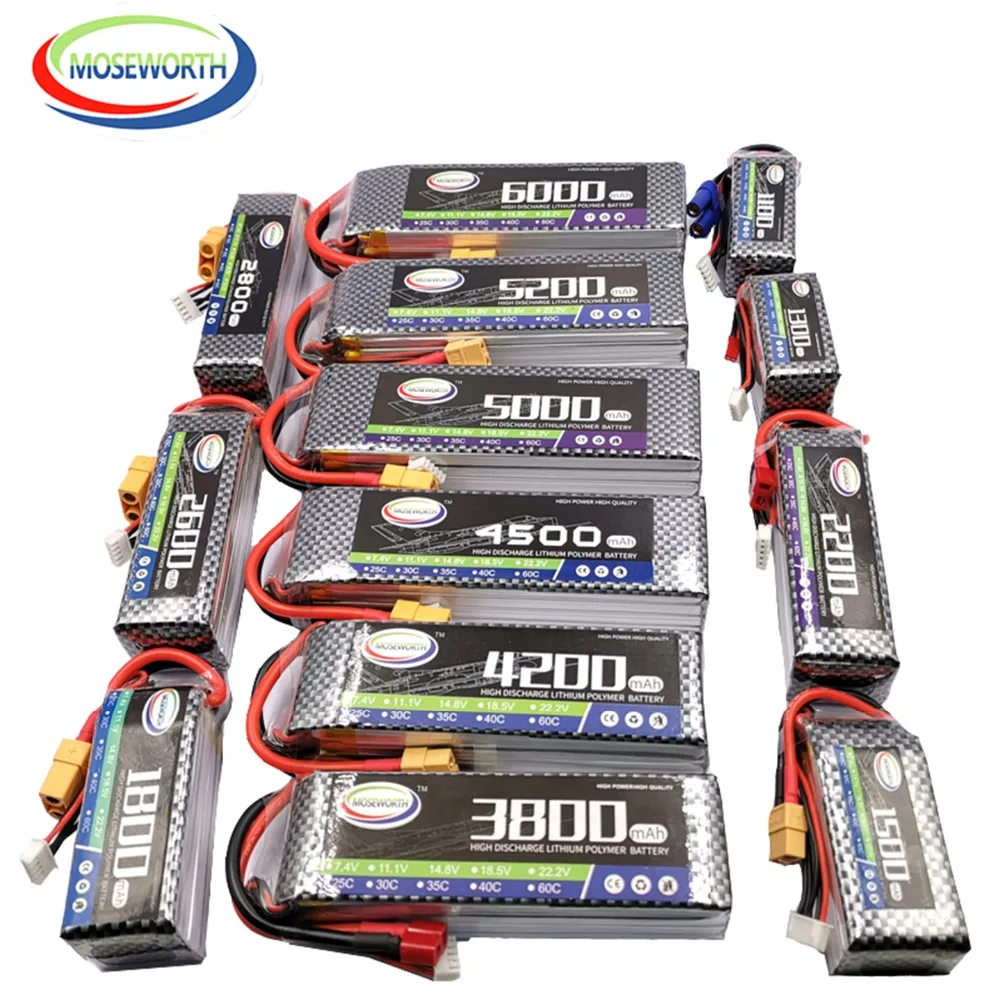 MOSEWORTH батареи 4S 14,8 V 6000mAh 40C RC Drone LiPo батарея для RC самолета квадрокоптера дрона автомобиля лодки батарея 4S 6Ah AKKU