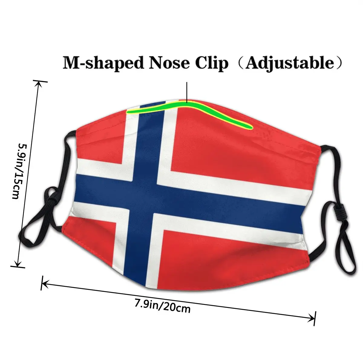 Маска для лица унисекс не одноразовая Пылезащитная взрослых с норвежским флагом