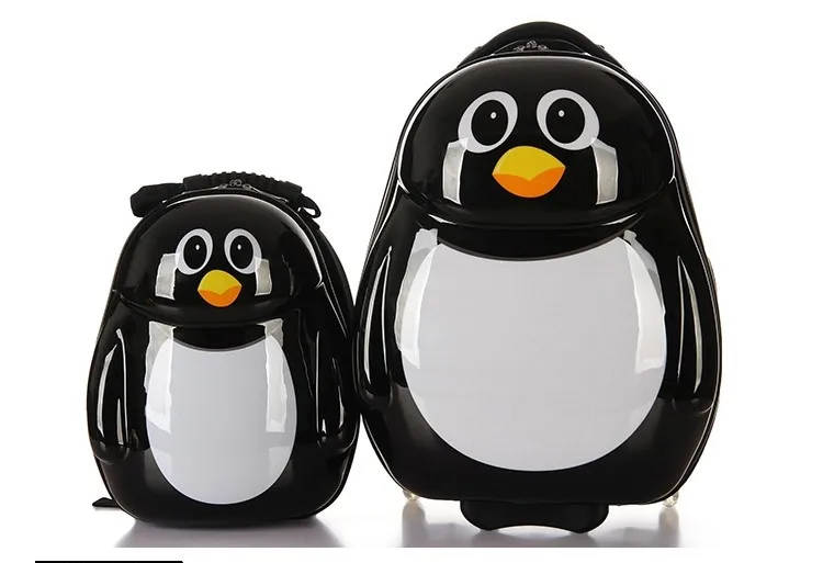 3D Животные Детский рюкзак мультфильм сумка на колесиках чемодан/АБС-пластик Дорожный чемодан на колесиках/Детская сумка на колесах Дорожный чемодан