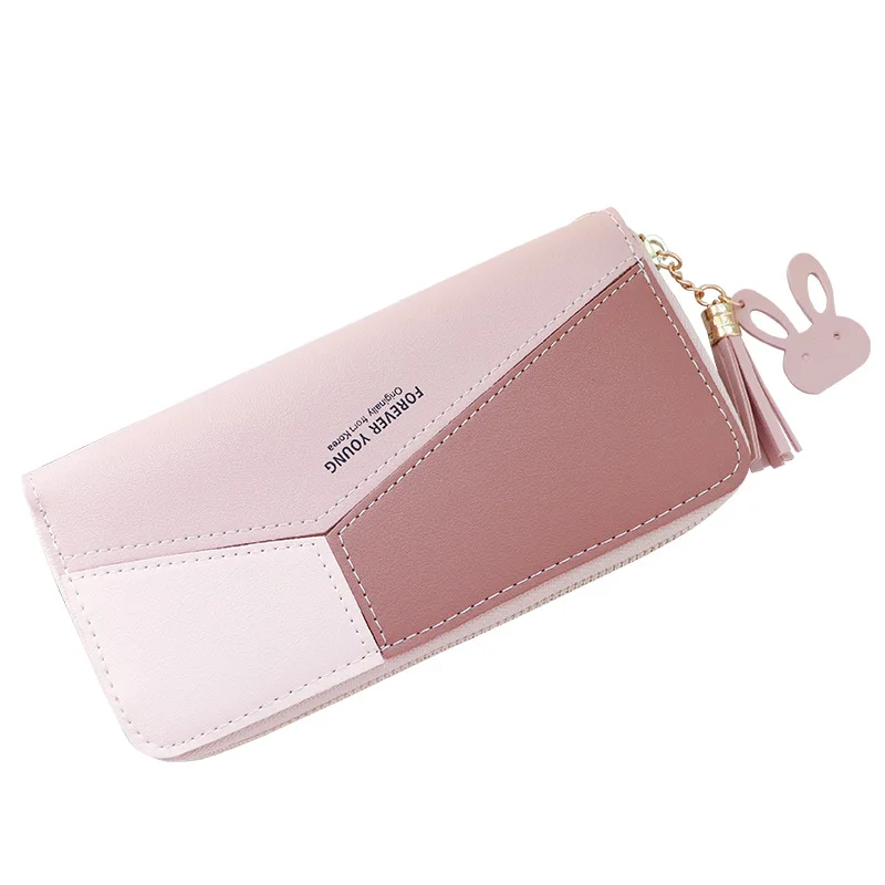 

Geometric Luxury Brand Leather Women Long Zipper Coin Purses Tassel Design Clutch Wallet Female Money Credit Card Holder G