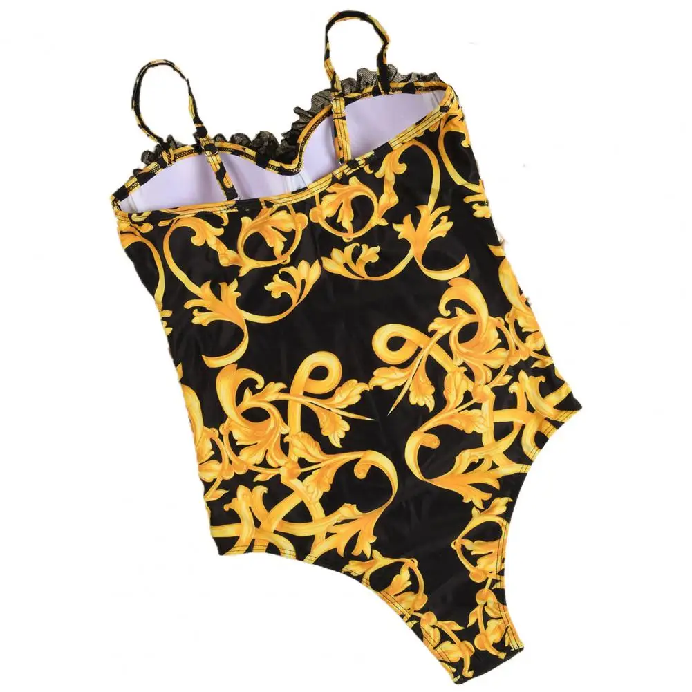 

Women Sexy Summer Lace Floral Print Underwire Padded Bikini Briefs Swimsuit Set