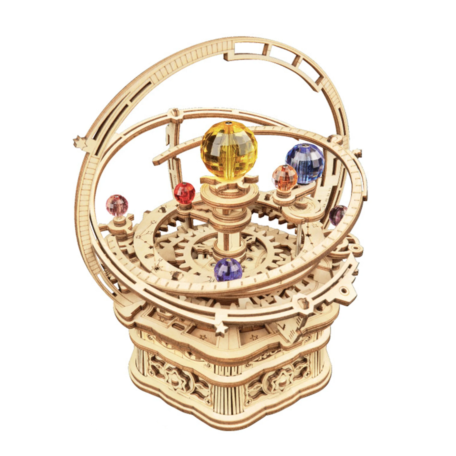 

Starry Night Music Box 3D Wooden Puzzle DIY Assemble Wooden Model Mechanical Music Box FKU66