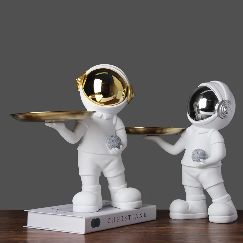 

Nordic Space Astronaut Resin Figure Entrance Key Storage Tray Porch Art Cosmetics Decoration Home Creative Decoration