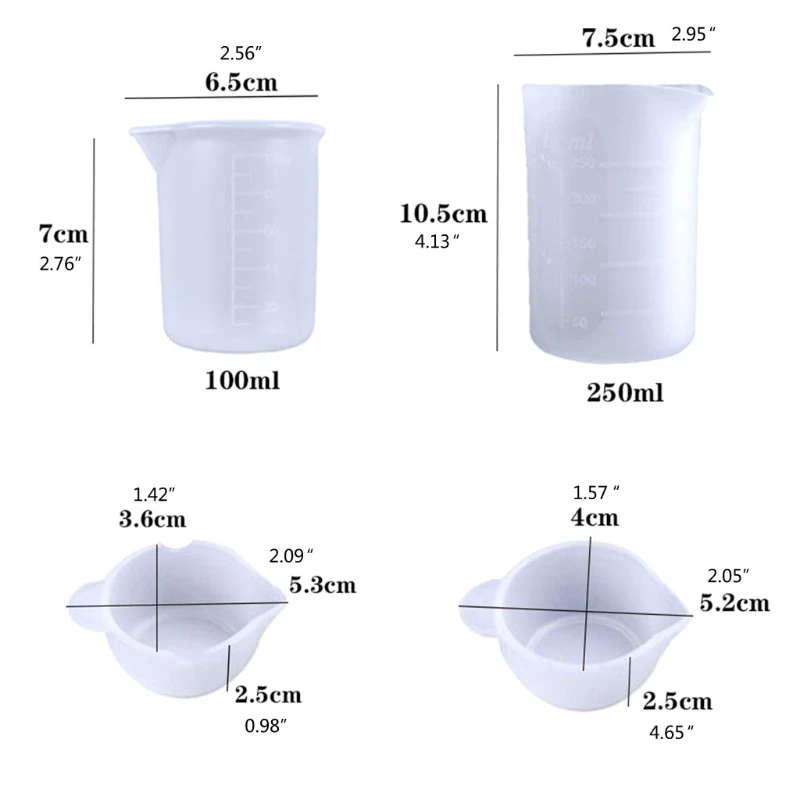 

Resin Glue Tools Set Reusable Nonstick Resin Art Mixing Measuring Cups Silicone Stir Stick for UV Epoxy Mold DIY Jewelry Making