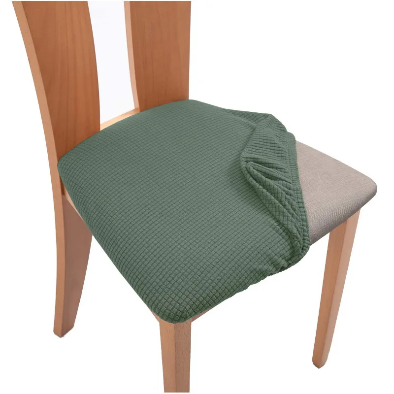 

Spandex Jacquard Dining Room Chair Seat Covers Removable Washable Elastic Cushion Covers For Upholstered Dining Chair Protector