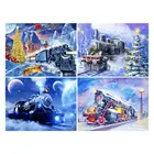 Алмазная 5d картина сделай сам, вышивка с квадратными и круглыми стразами, мозаика со снежным поездом, вышивка крестиком, ручная работа, для мебели, искусства, хобби, подарок