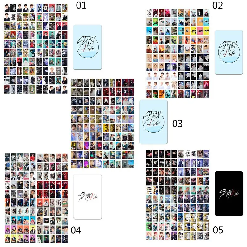 

100PCS/Box Kpop Stray Kids New Album Double Sided LOMO Card Photocard Self Made Cards For Fans Collection Stationery
