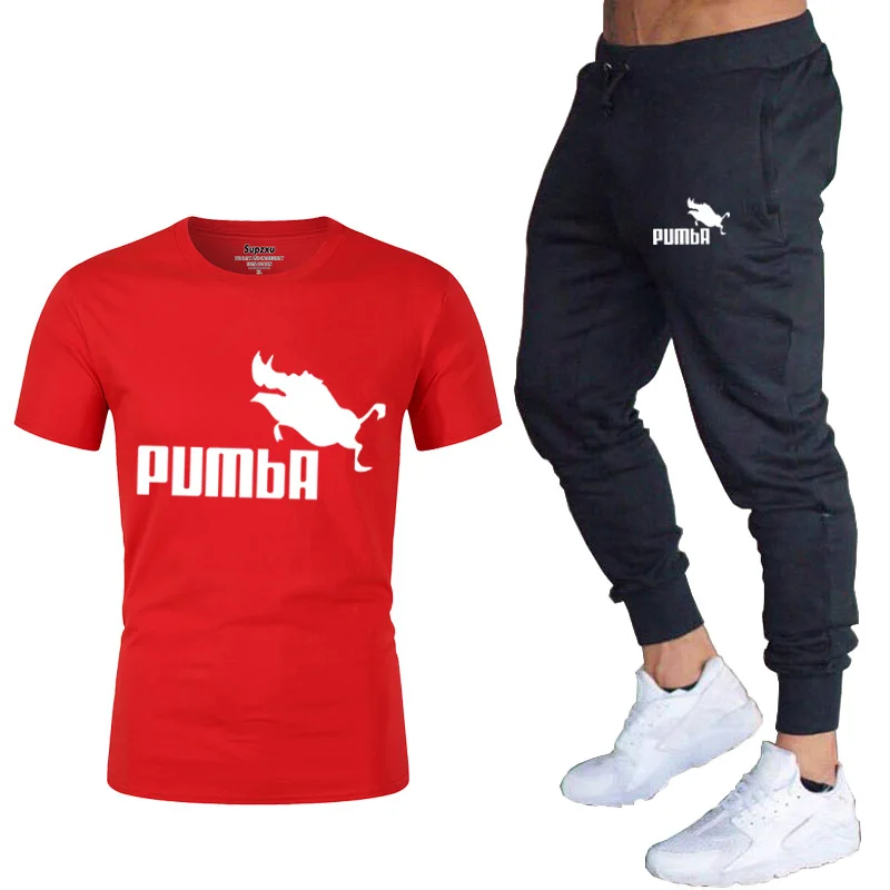 

Fashion T-shirt men's summer skateboarding T-shirt top casual short-sleeved letter printing + jogging pants