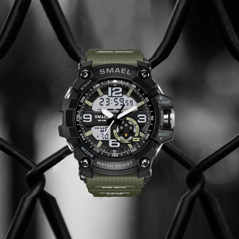 Мужские аналоговые и цифровые кварцевые часы SMAEL спортивные наручные S Shock 1617 |