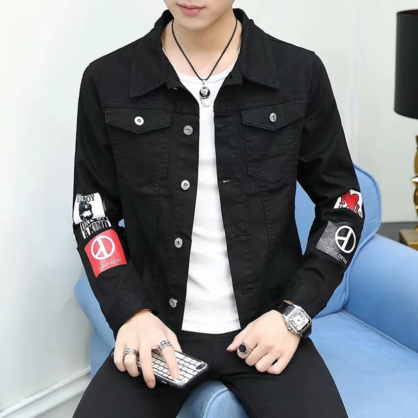Мужская джинсовая куртка в стиле Харадзюку повседневная Весенняя уличная одежда