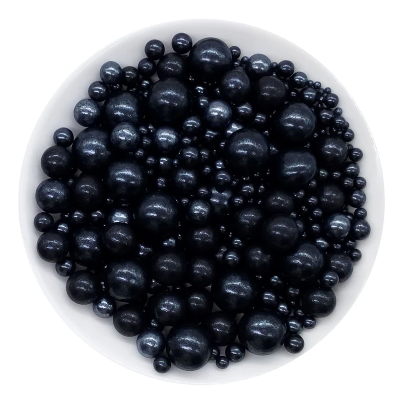 Съедобные сахара бусины большие черные жемчужные поделки Хэллоуин торт посыпать