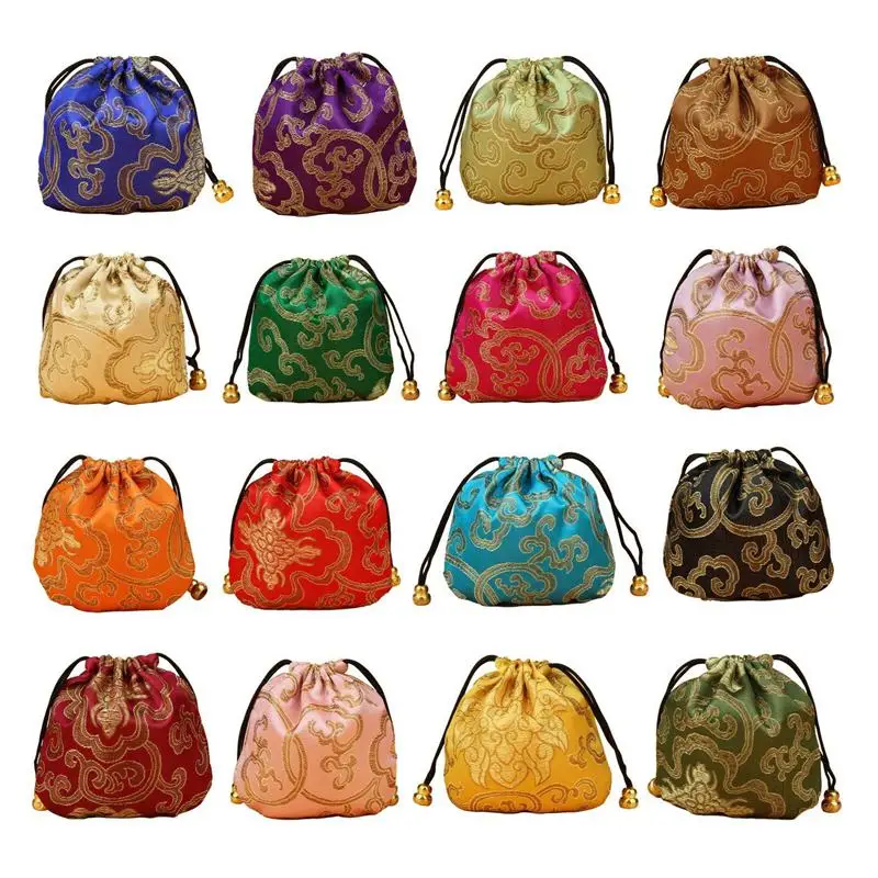 

24pcs Silk Brocade Jewelry Pouch Bag, Drawstring Coin Purse,Gift Bag Value Set