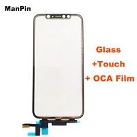 3in1 screen glass touch with oca film for iphone 11pro max xs max x lcd display front panel lens repair mobile phone spare parts