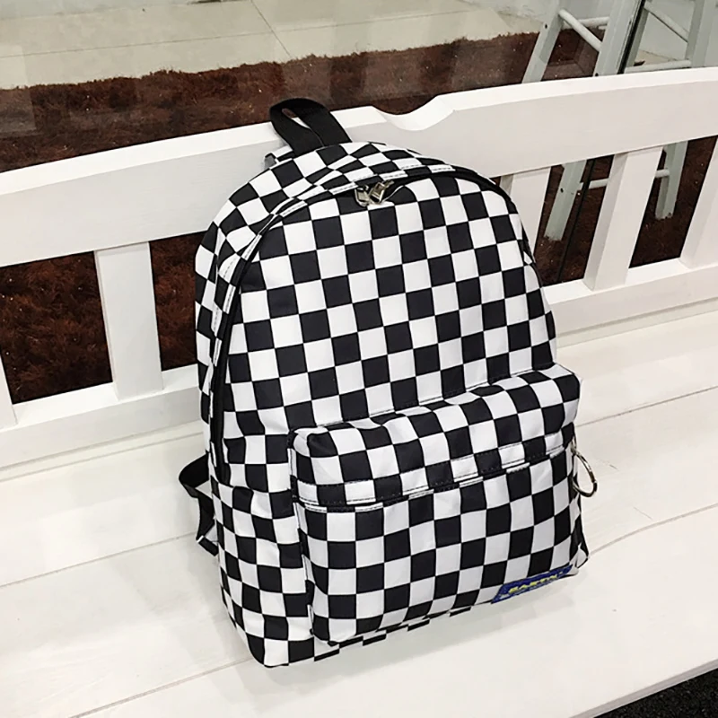 Женский клетчатый нейлоновый рюкзак унисекс для путешествий ноутбука школьные