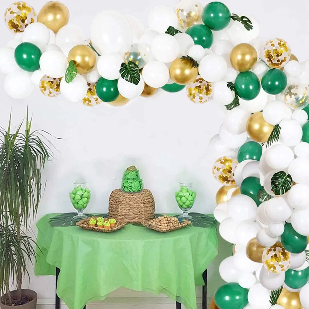 

124Pcs Balloon Garland Arch Kit Birthday Party Decorations Green White Balloons Baby Shower Wedding Anniversary Party Supplies
