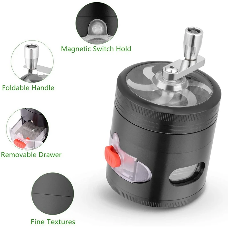 

Micro-Perforated Basket Mesh Dumpling Noodle Strainer & Herb Grinder, Premium Hand Cranked Design