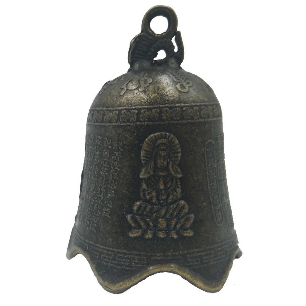 

Metal Guanyin Bell Bodhisattva Buddha Bells Brass Tone Feng Shui Oriental Chinese Lucky Bell Wind Chime Buddha Hanging Gift