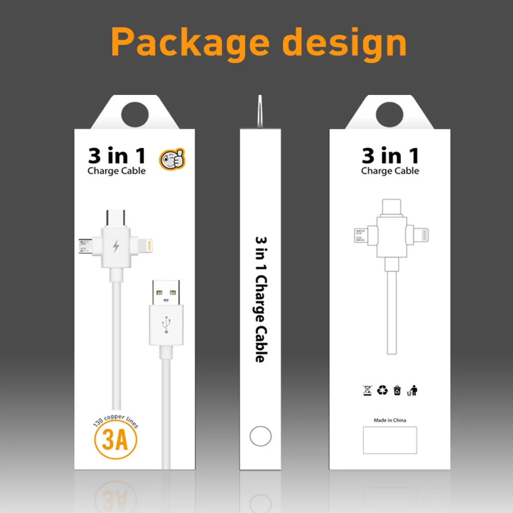 floveme 3a fast charging mobile phone data cable three in one for android type c apple charging cable for xiaomi huawei samsung free global shipping