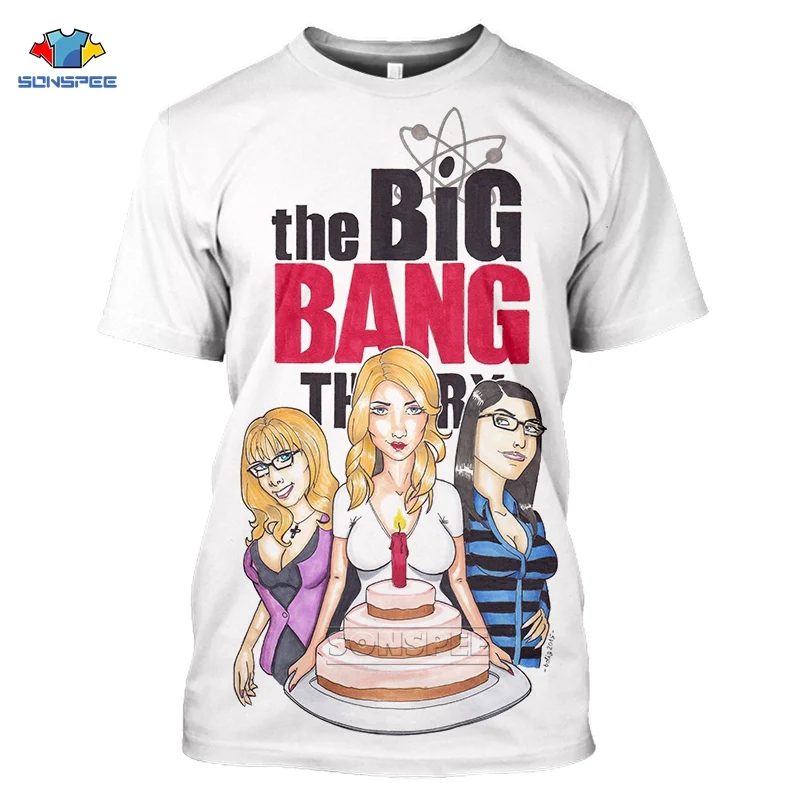 Футболка женская SONSPEE с коротким рукавом модная рубашка 3D-принтом Шелдона Купера