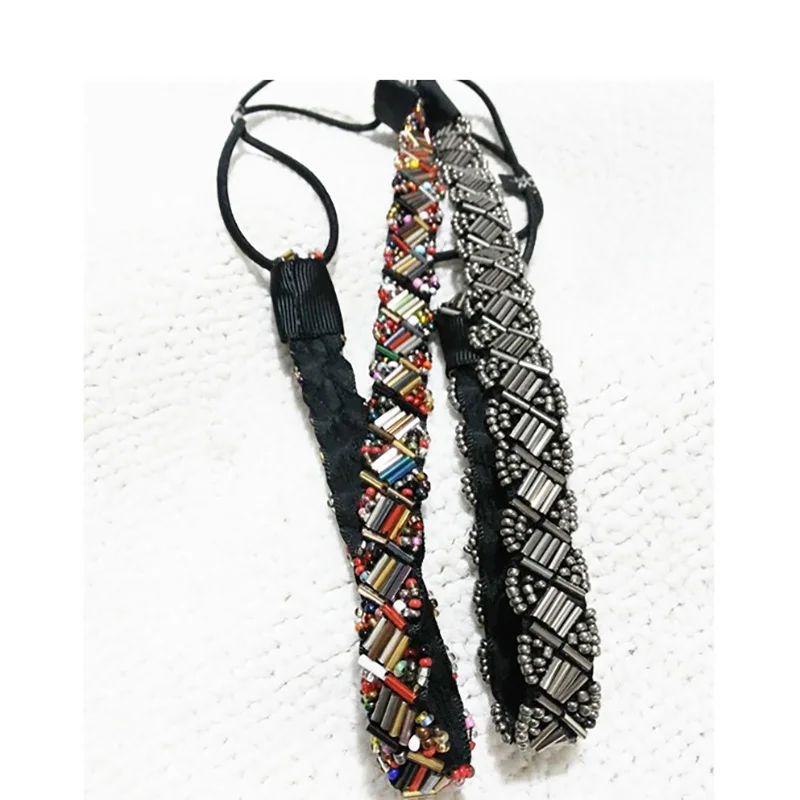 freeshipping wholesale retail fashion colorful handmade beaded headband popular fashion hair accessories-VVV images - 6