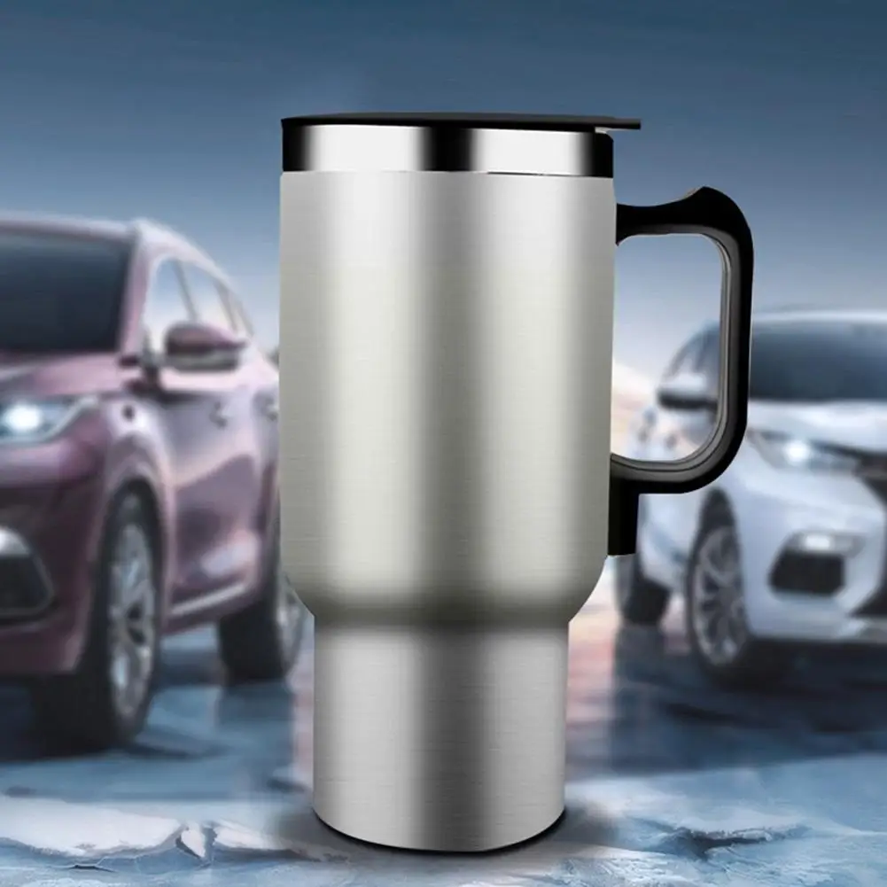 

Стальная чашка с подогревом автомобиля, 500 мл, 12 В, электрический чайник с подогревом, чайник для кофе, воды, автомобильный чайник, кружка для ...