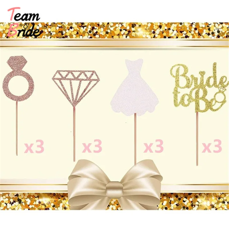 Команда Невесты 12 шт невесты Алмазный венец кольцо свадебное платье украшения