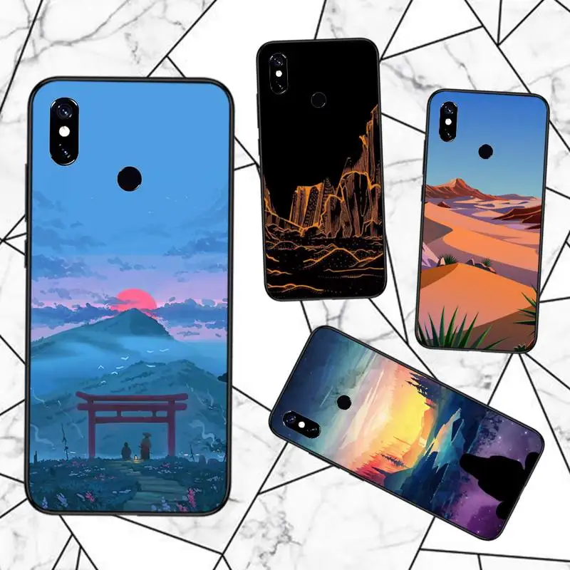 

Travel mountain lanscape hand painted Phone Case For Xiaomi Redmi note 7 8 9 t max3 s 10 pro lite funda coque shell cover