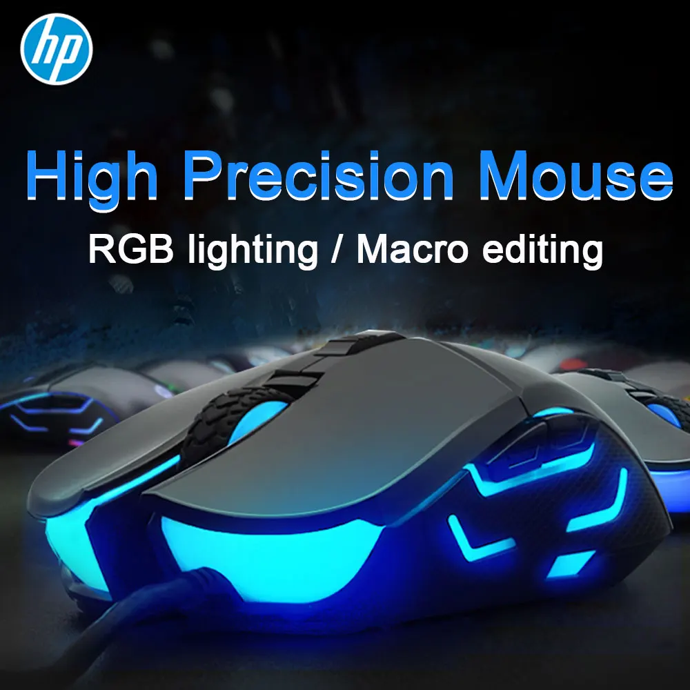 Hp G260 RGB светодиодный светильник Проводная игровая мышь профессиональная эргономичная Макросъемка 5500 dpi Мышь для ПК компьютера ноутбука Бесшумная мышь