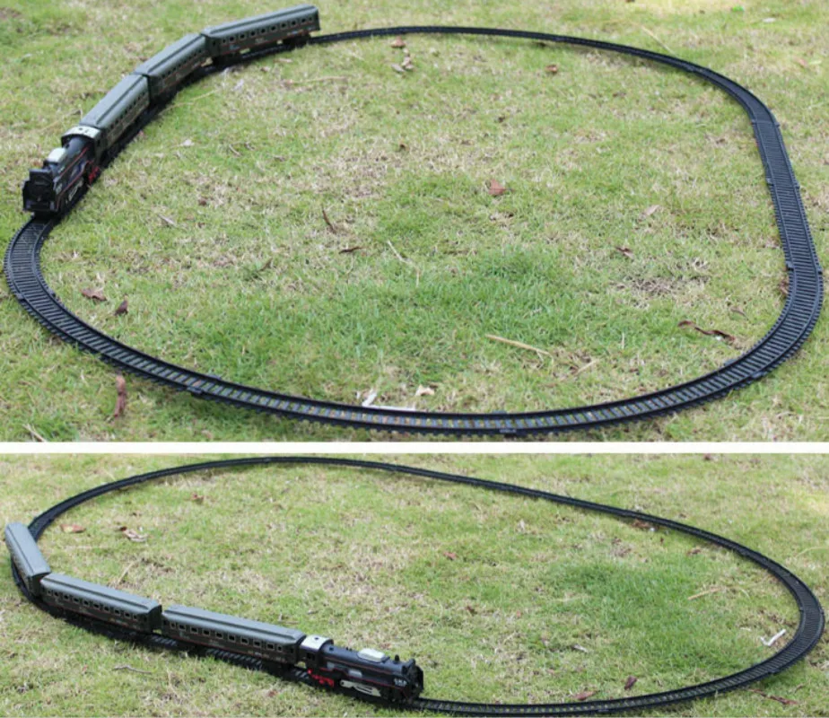 Классический Поезд супер длинный трек Ретро Паровая машина электрический