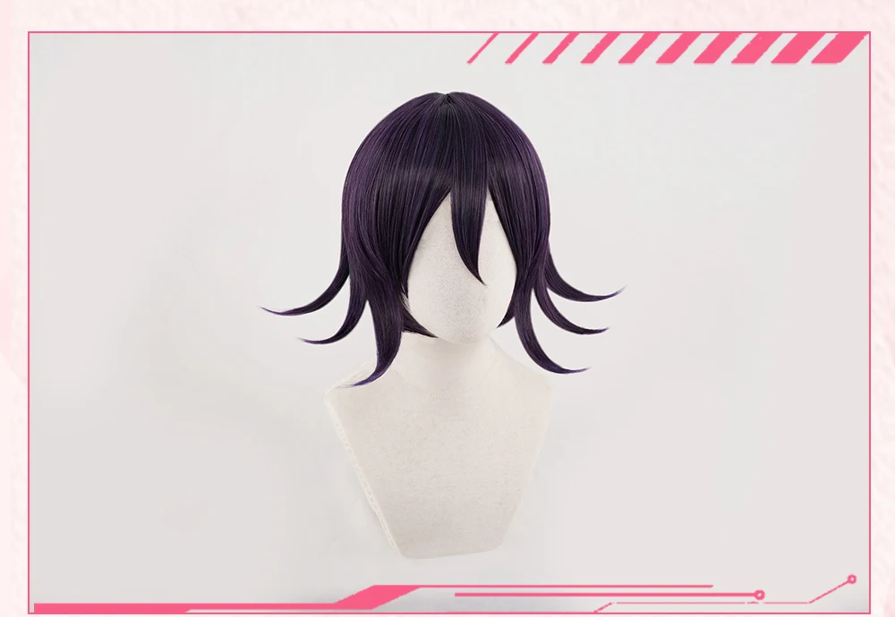 AniHut Ouma Kokichi парик Danganronpa V3 косплей парик Аниме Косплей волосы фиолетовый синтетические термостойкие волосы Ouma Kokichi Косплей