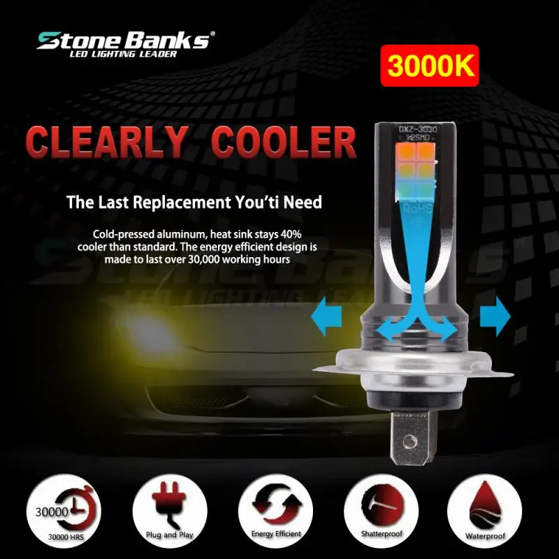 2 шт. H7 Nebel Lichter Birne 3030SMD 1600LM 3000K желтый свет авто Fahren Laufen лампа Автомобильный