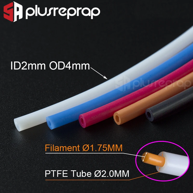 1 метр 2x4 мм ID 2 мм OD 4 мм PTFE трубка для 3D-принтера части трубы Боуден J-head 1,75 мм нить направляющая трубка
