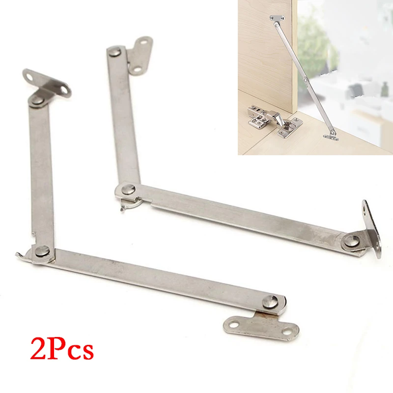 

High Quality 2Pcs Stainless Steel Cabinet Cupboard Furniture Doors Close Lift Up Stay Support Hinge Kitchen Furniture Hardware