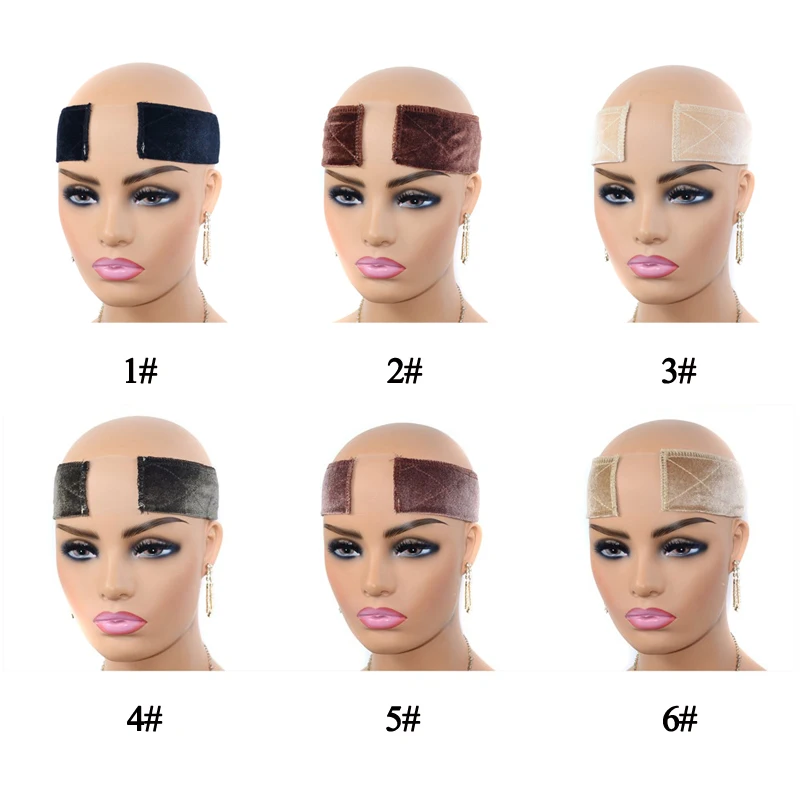 

Non-slip Adjustable Soft Velvet Women Lace Wig Grips Headband Hair Scarf Band Lace Parting Wig Grip Hair Band 2pcs