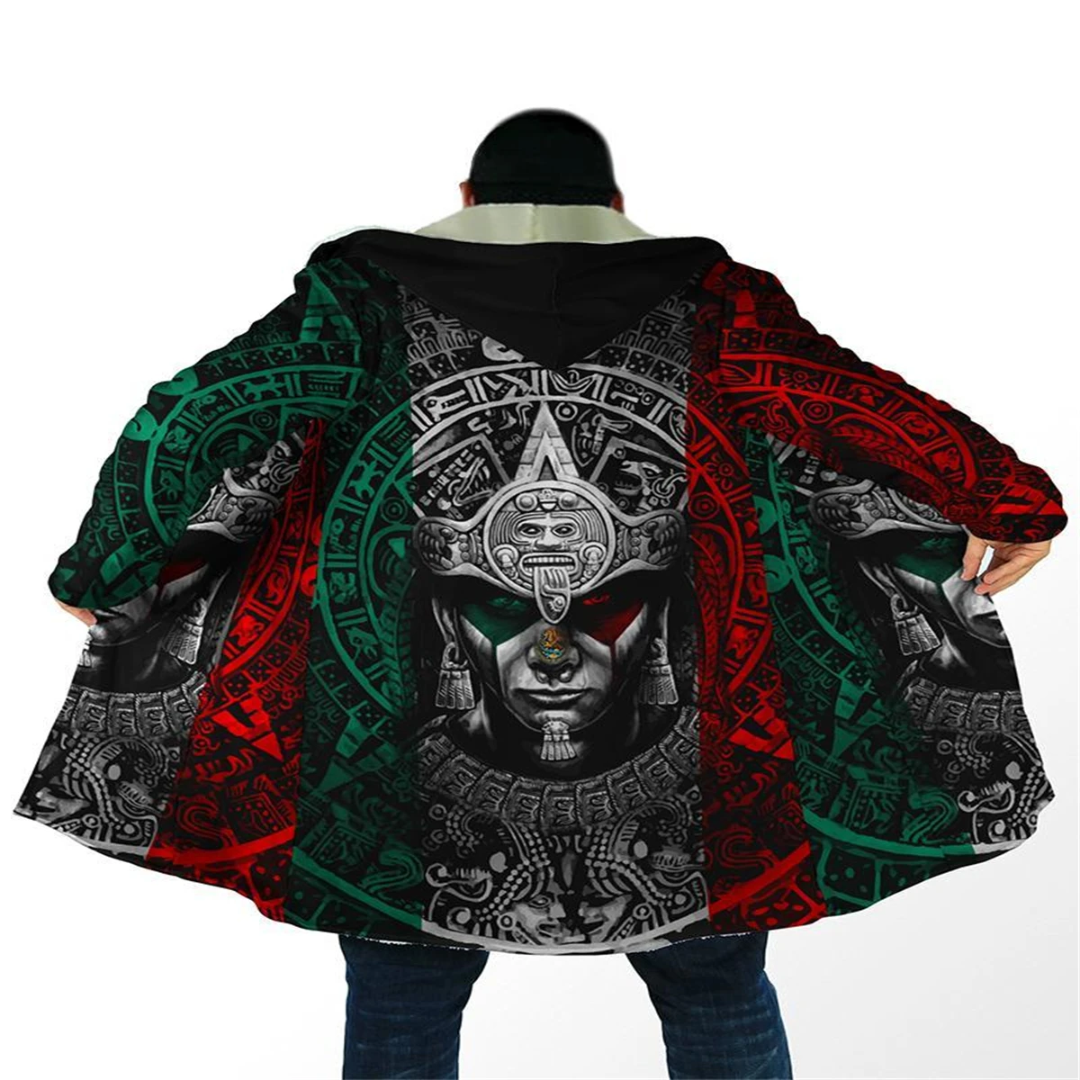 

Зимняя Толстая плащ с капюшоном, удобная и теплая Мужская ветровка с 3D Цифровым рождественским принтом