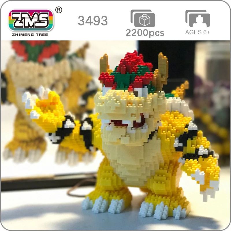 2200 шт. игра Супер Марио Боузер Черепаха Животное Монстр 3D модель DIY Алмазные Мини