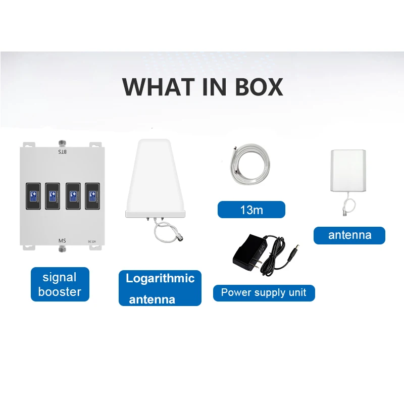 

GOBOOST 4g Cellular 2G 3G 4G Amplifier Four Band Repeater 800 900 1800 2100 Mhz Four Led Display Gsm Signal Booster 70 Dbi